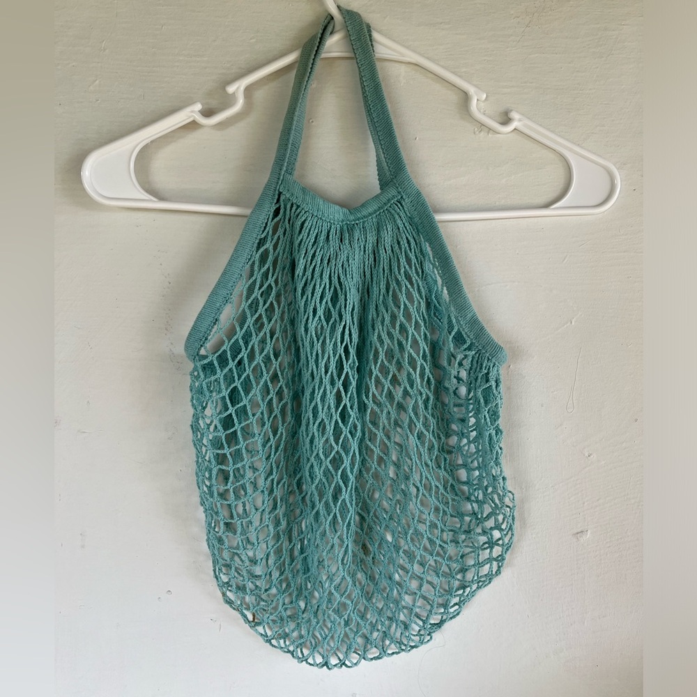 Tiffany Aqua Baby Blue Boho Bohemian Net Mesh Purse Bag for Festival Beach